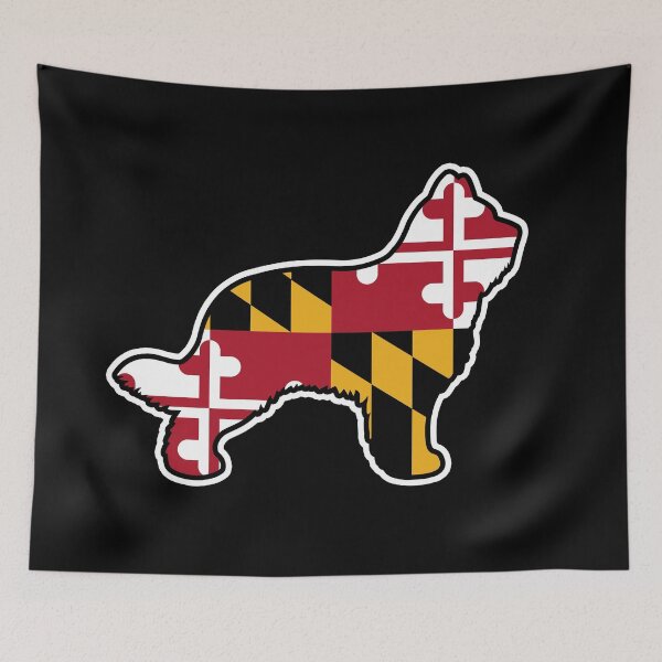 Item preview, Briard Silhouette with Maryland Flag designed and sold by Jenn Inashvili.