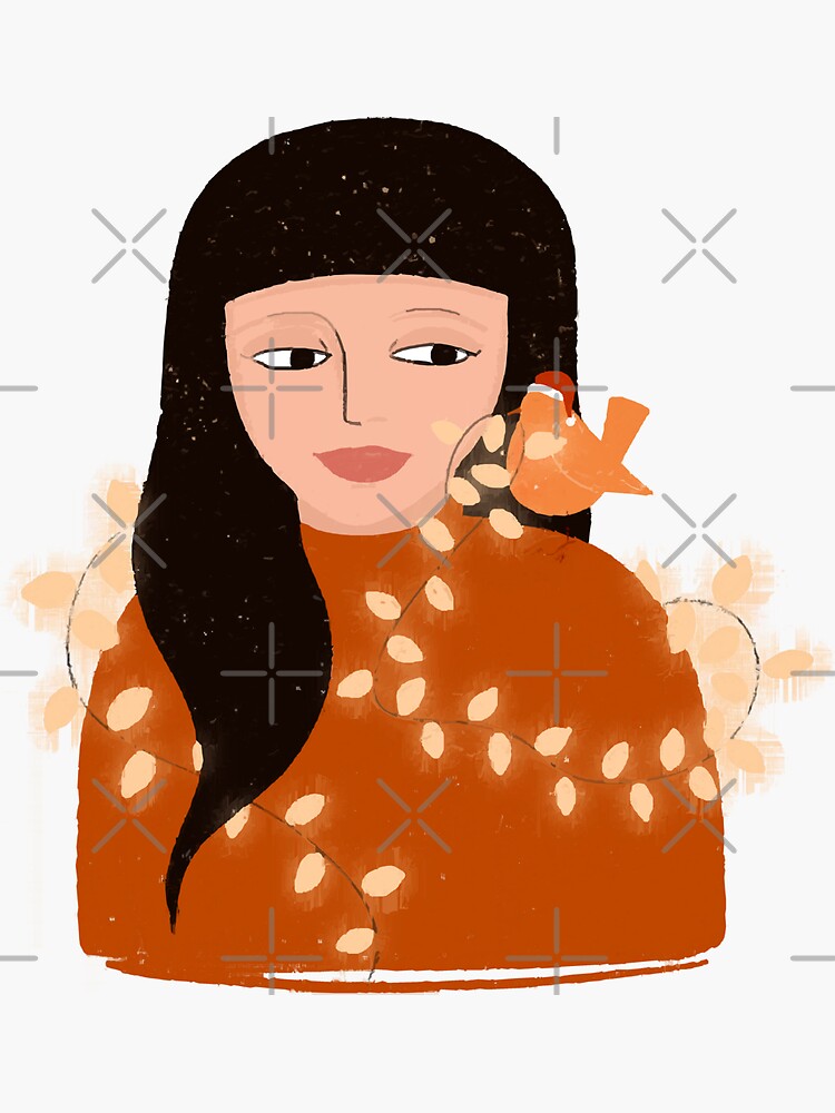 Water color christmas bird