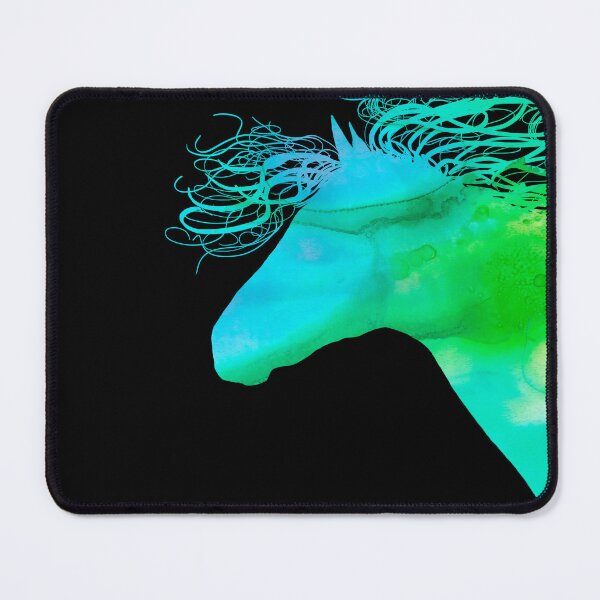 Item preview, Colorful Abstract Wild Horse Silhouette Green And Turquoise designed and sold by Michelle Wrighton.