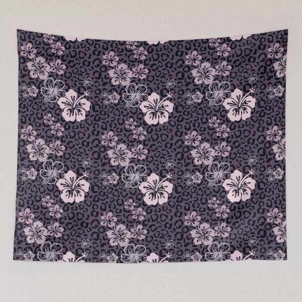 Item preview, Pretty in Mauve Purple Leopard Print Floral Repeated Pattern designed and sold by PearlMoonGrapes.