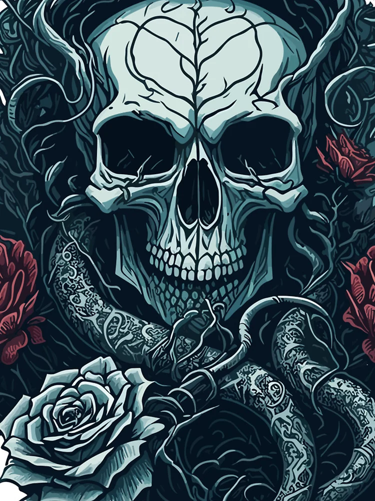 Thumbnail 5 of 5, iPhone Case, Skull and Roses designed and sold by RaidarPro.