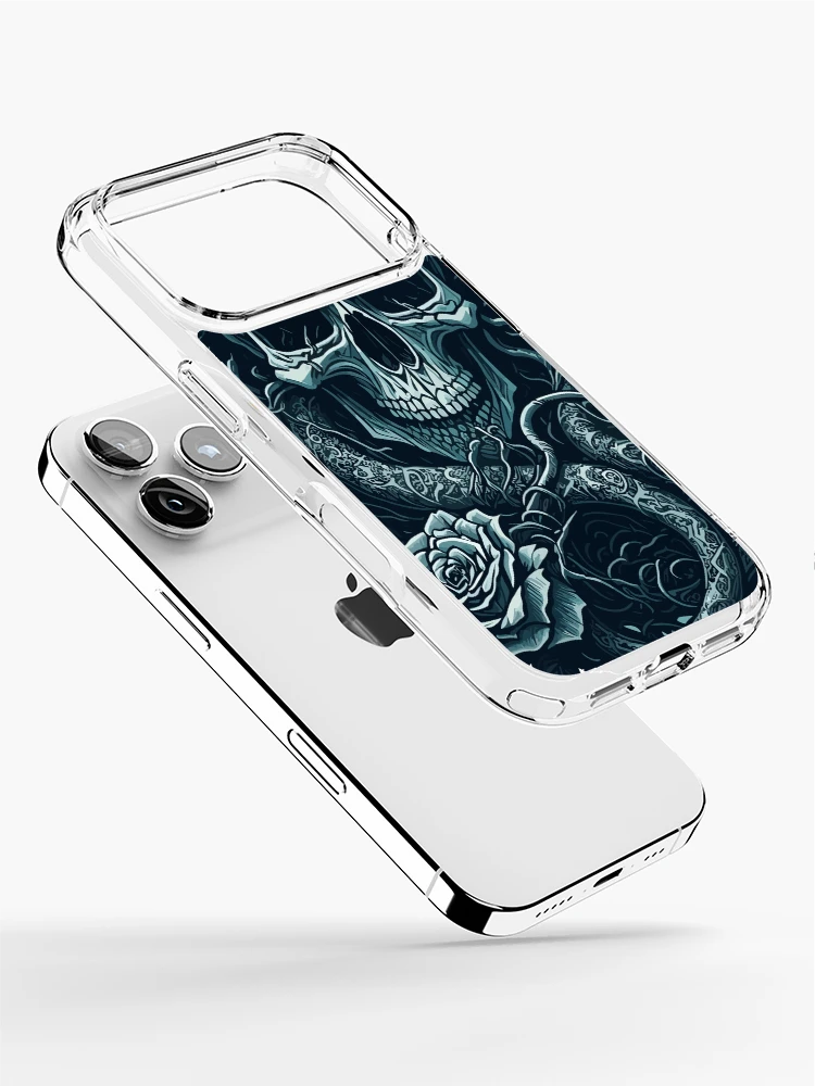 Thumbnail 2 of 5, iPhone Case, Skull and Roses designed and sold by RaidarPro.
