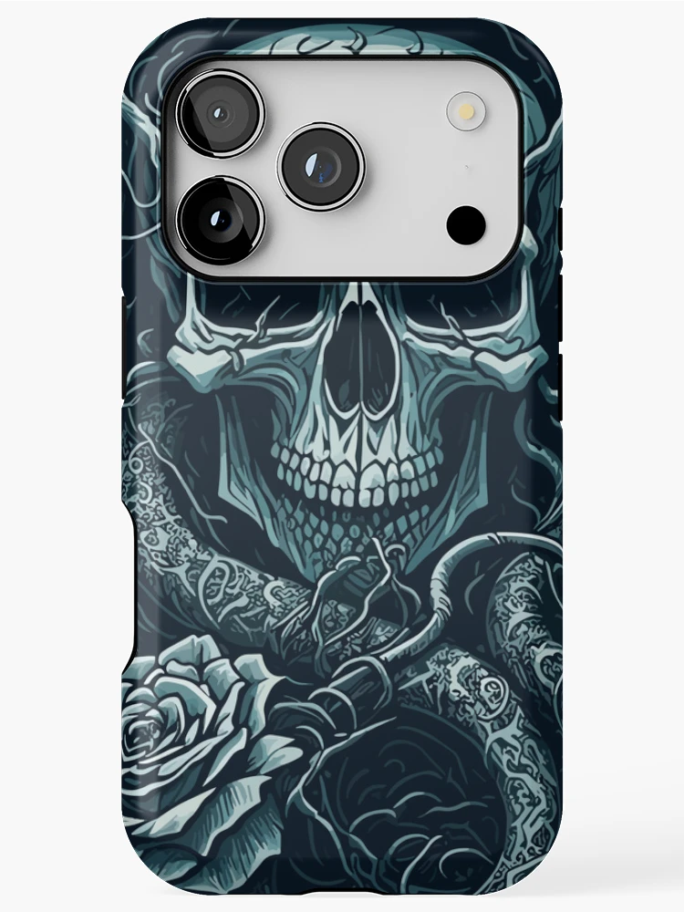 Thumbnail 1 of 4, iPhone Case, Skull and Roses designed and sold by RaidarPro.