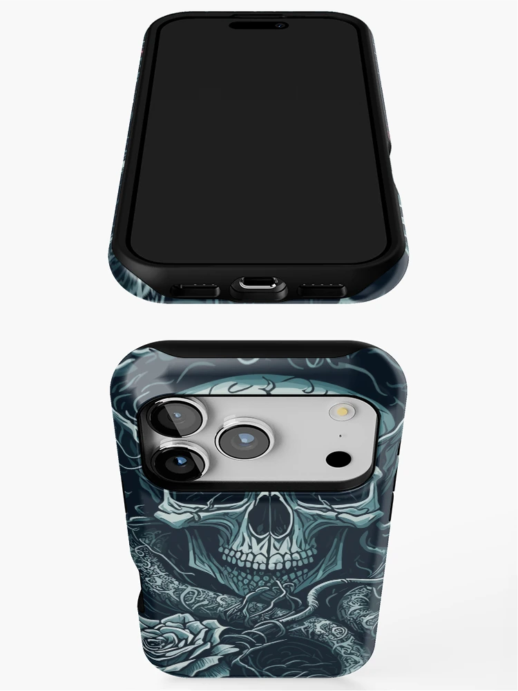 Thumbnail 3 of 4, iPhone Case, Skull and Roses designed and sold by RaidarPro.