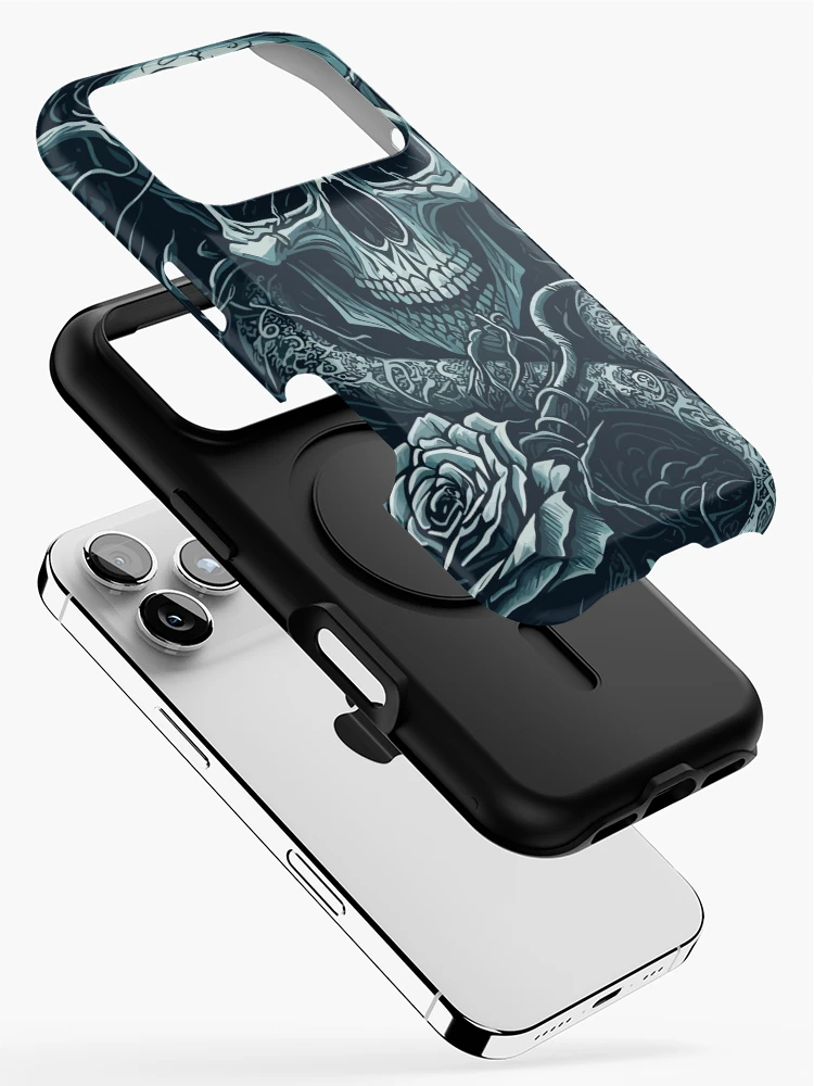 Thumbnail 2 of 4, iPhone Case, Skull and Roses designed and sold by RaidarPro.