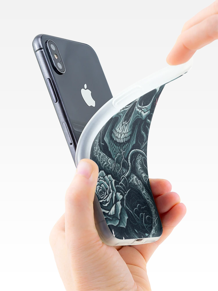 Thumbnail 4 of 5, iPhone Case, Skull and Roses designed and sold by RaidarPro.