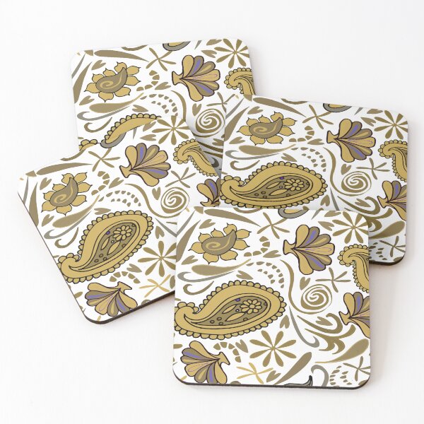 Item preview, Paisley Splash (Gold and White) designed and sold by ClubCreativeArt.