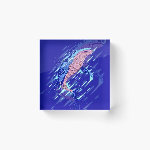 Abstract Colorful Blue Whale Acrylic Block