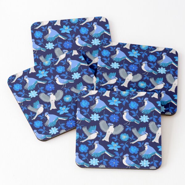 Artikelvorschau, Blauhäher-Blumenmuster entworfen und verkauft von KCAbdelnour.