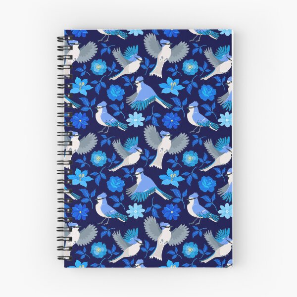 Artikelvorschau, Blauhäher-Blumenmuster entworfen und verkauft von KCAbdelnour.