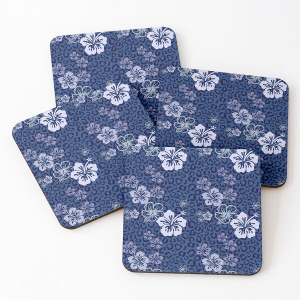 Item preview, Pretty in Blue Leopard Print Floral Repeated Pattern designed and sold by PearlMoonGrapes.