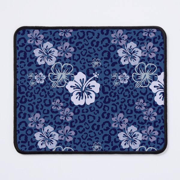 Item preview, Pretty in Blue Leopard Print Floral Repeated Pattern designed and sold by PearlMoonGrapes.