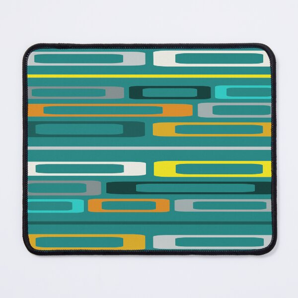 Item preview, Mid Century Retro Flat Rocks Teal designed and sold by thepixelgarden.