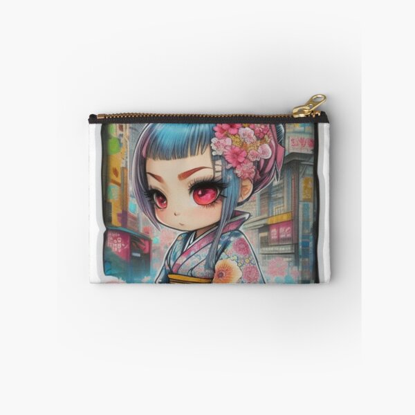 Item preview, Adorable kimono-clad girl radiating stylish charm stickers and more. designed and sold by mefirefire.