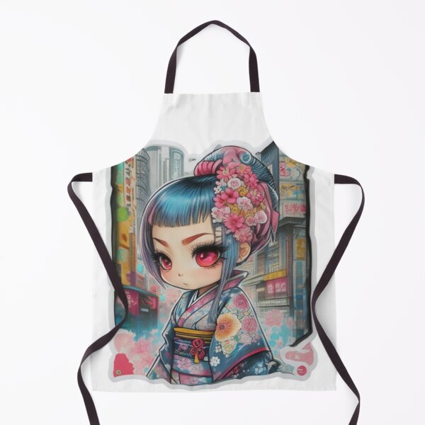 Item preview, Adorable kimono-clad girl radiating stylish charm stickers and more. designed and sold by mefirefire.
