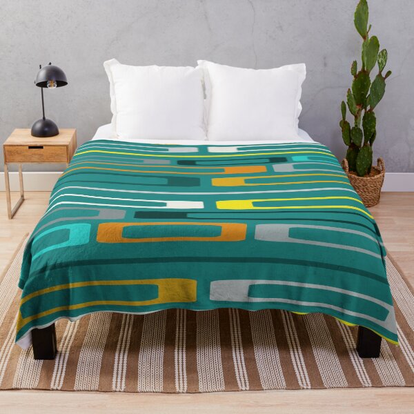 Artikelvorschau, Mid Century Retro Flat Rocks Blaugrün entworfen und verkauft von thepixelgarden.