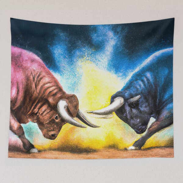 Item preview, 2 Bulls Fighting designed and sold by Kathysartroom.