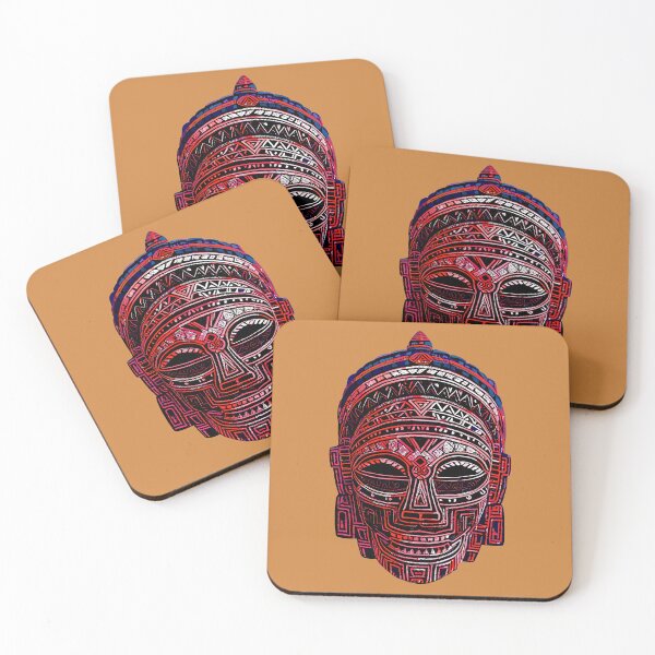 Item preview, Vibrant Crimson Aztec Mask designed and sold by Pickmash.