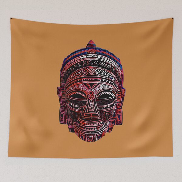 Item preview, Vibrant Crimson Aztec Mask designed and sold by Pickmash.