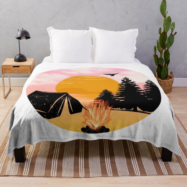 Item preview, Camping Cloudy Summer Sunset Silhouette designed and sold by CoralCactusArt.