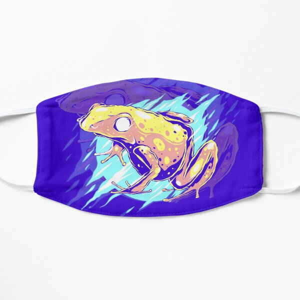 Abstract Whimsical Yellow Frog Flat Mask