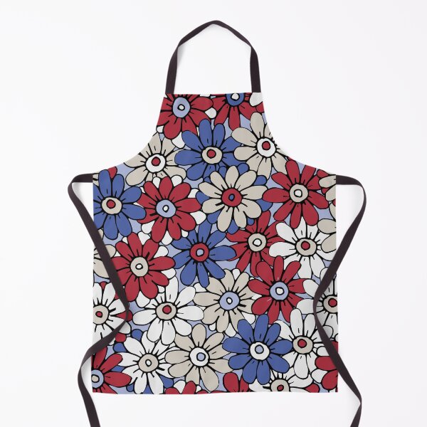 Item preview, Red white and blue hand drawn daisy floral designed and sold by FrancesPoff.