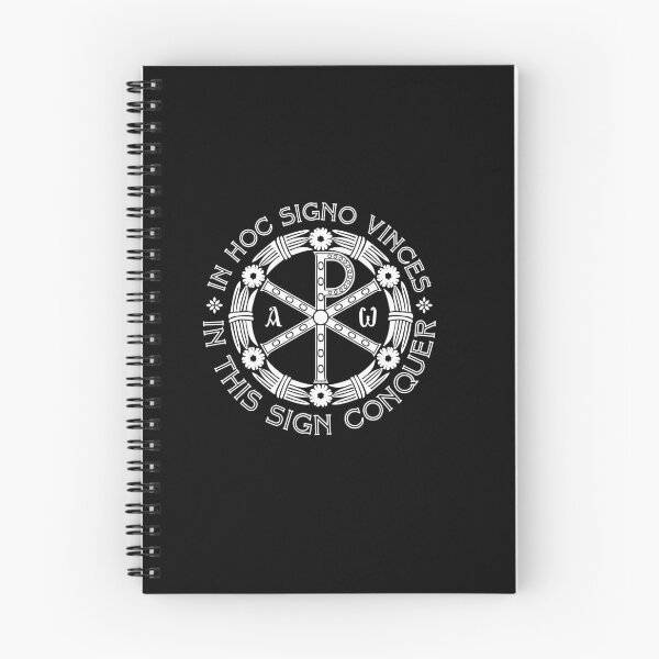 Item preview, In Hoc Signo Vinces | In this Sign Conquer | Chi Rho | White on Black designed and sold by EkromDesigns.