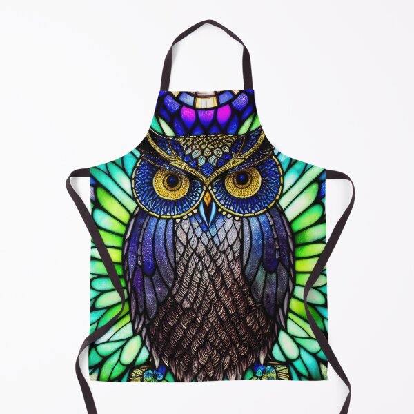 Item preview, Stained glass owl digital artwork wall art home decor designed and sold by Midnight-Hour.