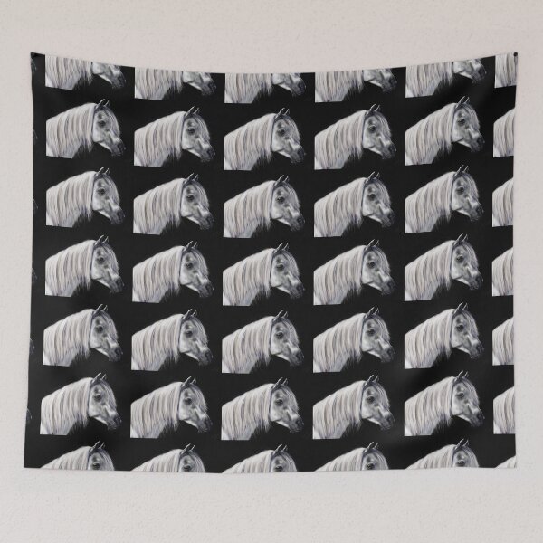 Item preview, Silver Grey Arabian Horse Painting designed and sold by Michelle Wrighton.