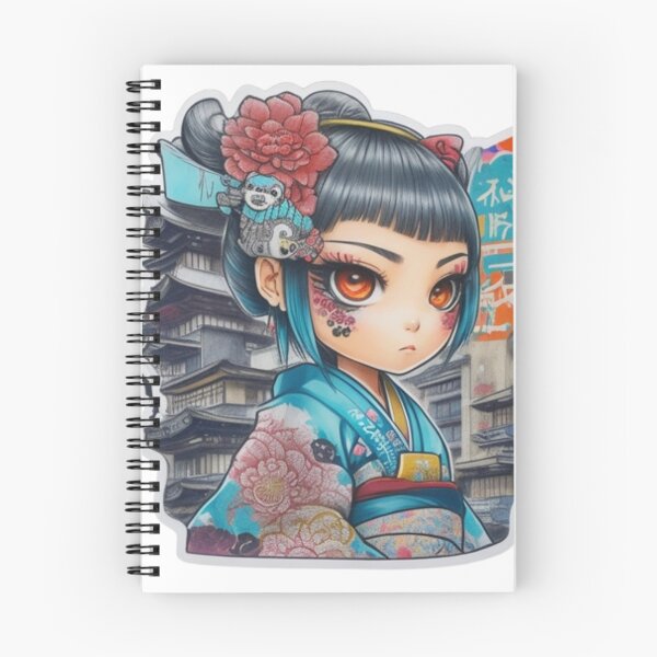 Item preview, Adorable kimono-clad girl radiating stylish charm stickers and more. designed and sold by mefirefire.