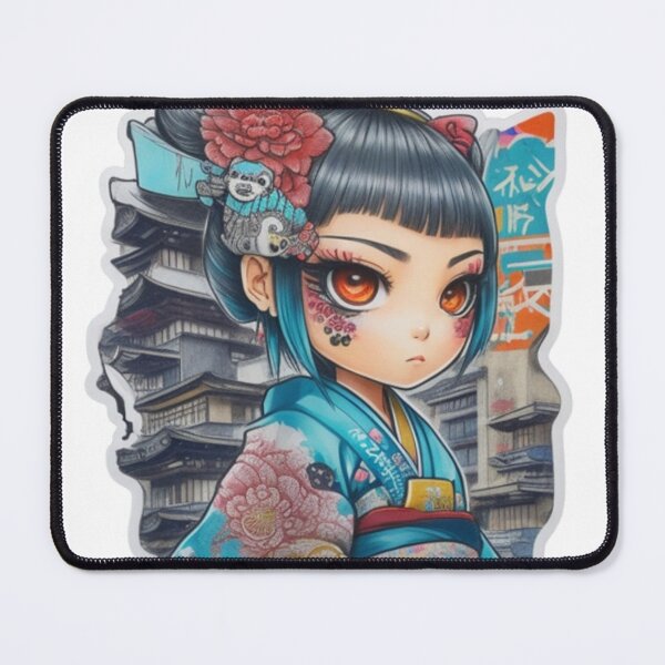 Item preview, Adorable kimono-clad girl radiating stylish charm stickers and more. designed and sold by mefirefire.