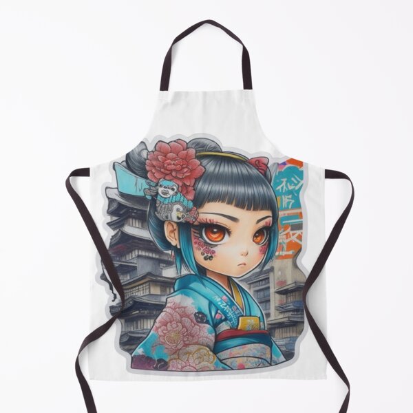 Item preview, Adorable kimono-clad girl radiating stylish charm stickers and more. designed and sold by mefirefire.
