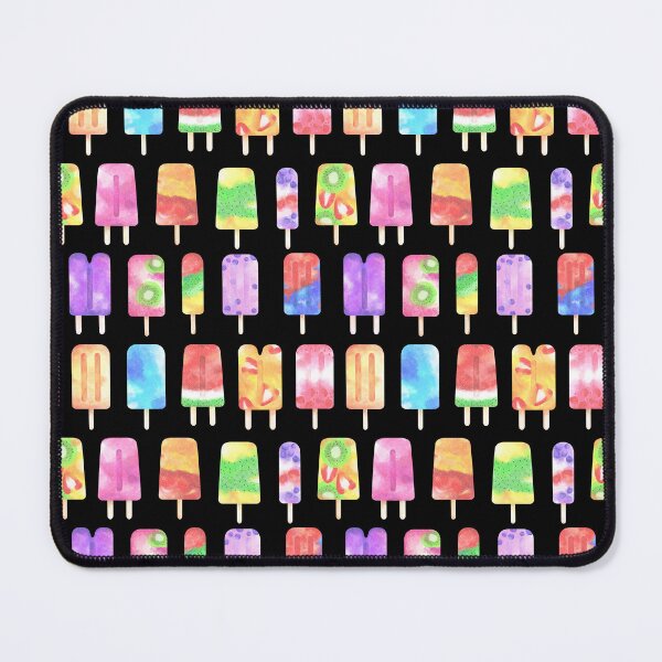 Item preview, Colorful Popsicles Pattern on Black designed and sold by Melissa Mielke.