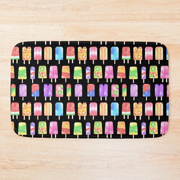 Item preview, Colorful Popsicles Pattern on Black designed and sold by Melissa Mielke.