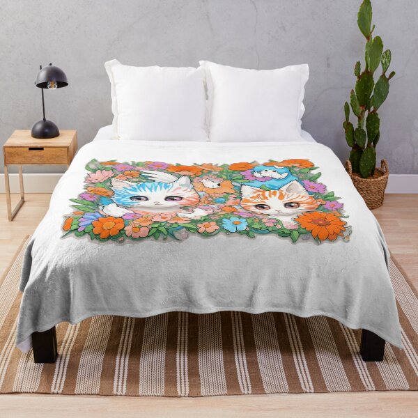 Item preview, watercolor, cat, flower, cute, fantasy art designed and sold by Design7Studio.