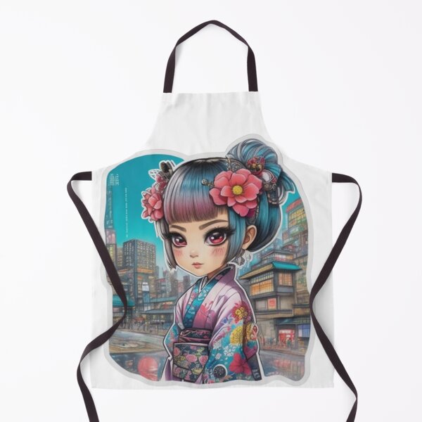 Item preview, Adorable kimono-clad girl radiating stylish charm stickers and more. designed and sold by mefirefire.