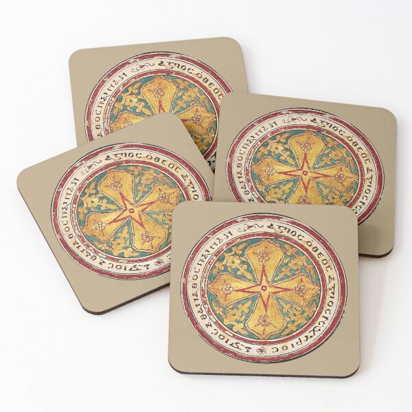 Item preview, Coptic Manuscript Cross Medallion with Coptic Trisagion designed and sold by EkromDesigns.