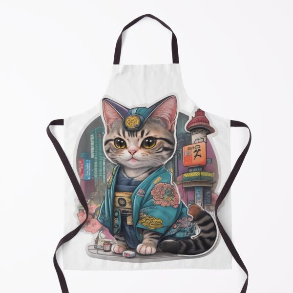 Item preview, Adorable kimono-clad cat radiating stylish charm stickers and more. designed and sold by mefirefire.