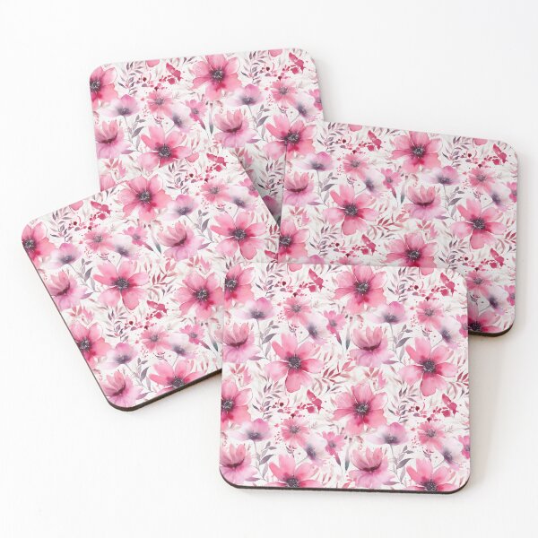 Item preview, Pink watercolour floral pattern  designed and sold by florallover444.