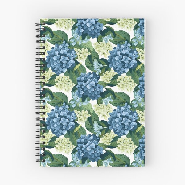 Item preview, Patrón floral de hortensia azul designed and sold by AETHERART.
