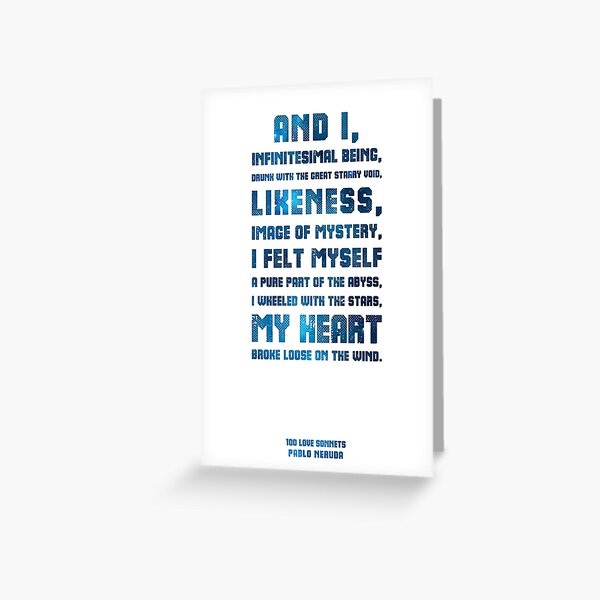 Item preview, Pablo Neruda, 100 Love Sonnets - 02 - Typographic Quote Poster designed and sold by Studio Grafiikka.