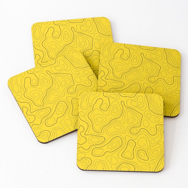 Item preview, Topography Pattern. Yellow and black color designed and sold by Aetherier.