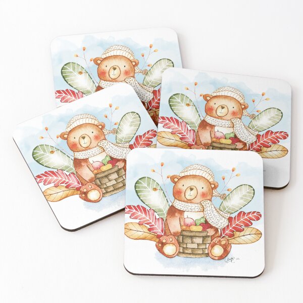 Item preview, Autumn Bear and Leaves designed and sold by coolturart.