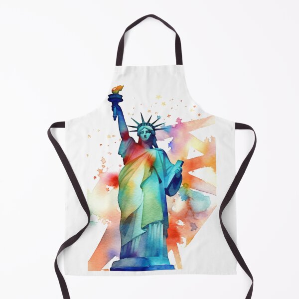 Item preview, the statue of liberty of pastel colors painted in watercolor style 1 designed and sold by FlaskLab.