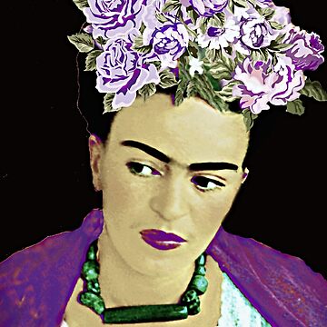 Artwork thumbnail, Frida Kahlo Purple Roses by FridaArtGallery