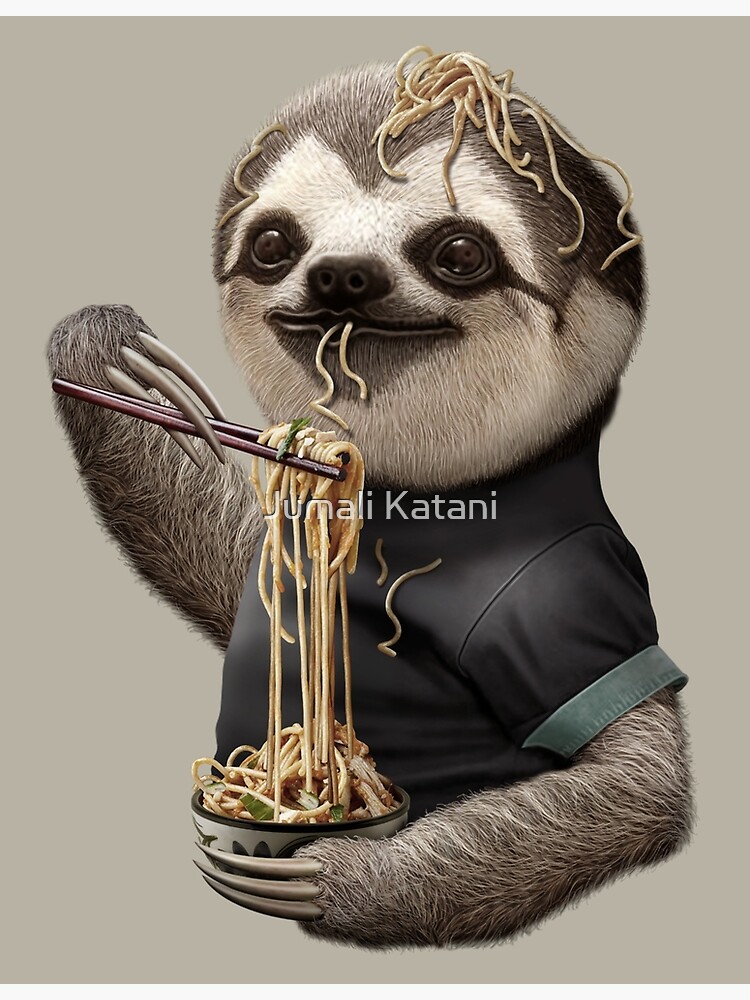 SLOTH EAT NOODLE by MEDIACORPSE