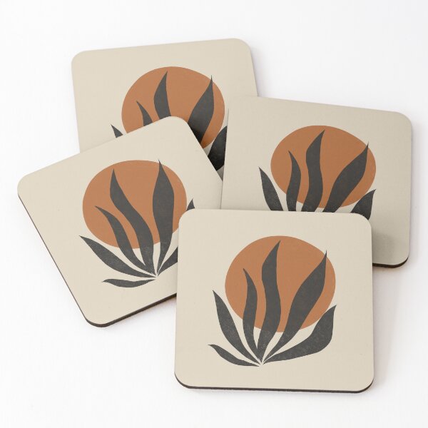 Item preview, Abstract shapes art, Tropical leaves, Mid century modern art No.1 designed and sold by DPDesignArt.