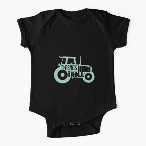 This Is How I Roll Tractor Funny Farmer  Short Sleeve Baby One-Piece