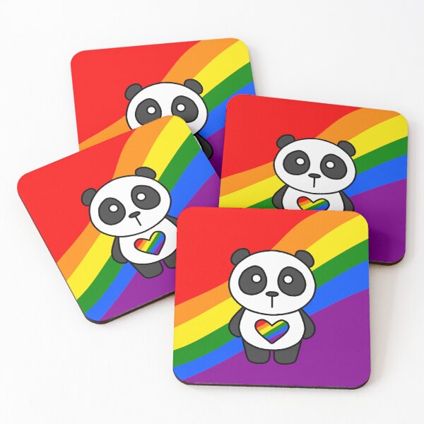 Item preview, Pride Panda with Pride Flag Heart designed and sold by Amanda Roos.