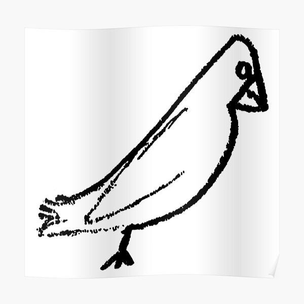 bird on a stick drawing